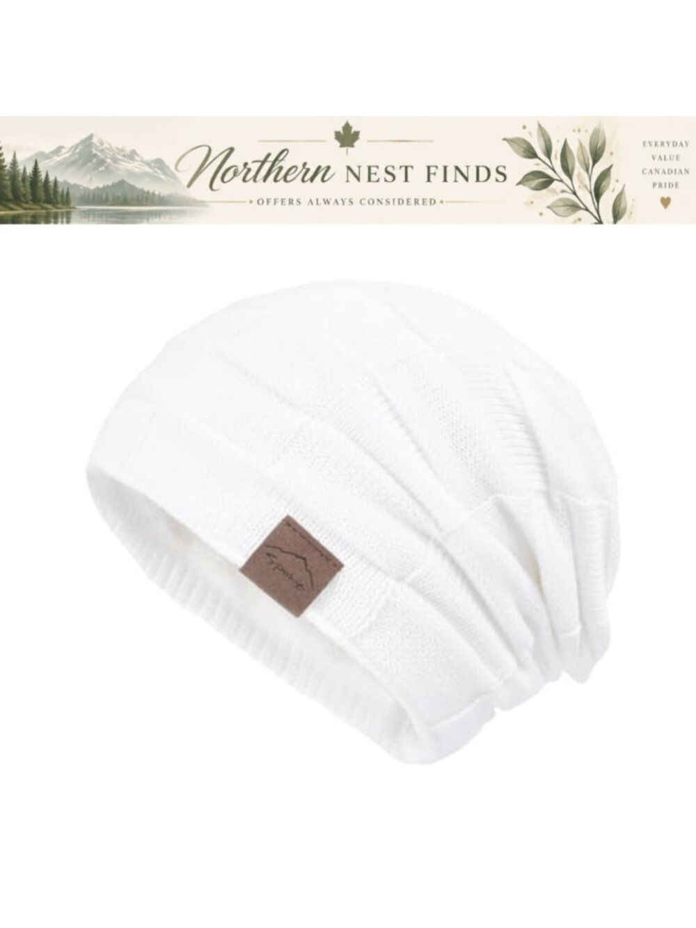 Slouchy Knit Beanie Hat Soft Warm Winter Acrylic Classic Skull Cap
